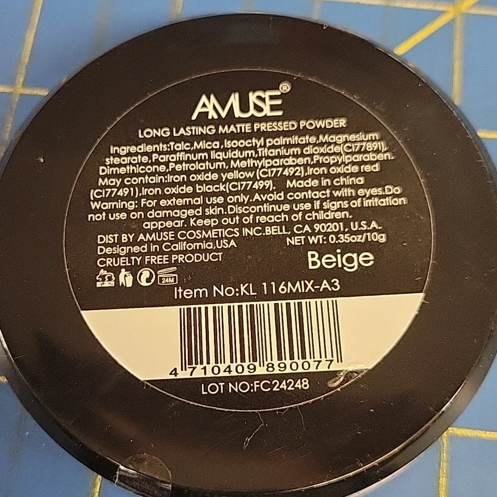 Amuse Long Lasting Matte Pressed Powder - Beige 10g New Sealed Compact